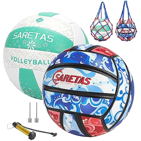 Saretas Volleyball Soft Beach Volleyball Official Size for Outdoor/Indoor Play, Volley Balls for Youth Teens Girl and Kids, Practice Orange Volleyballs with Pump Needles for Backyard Cover