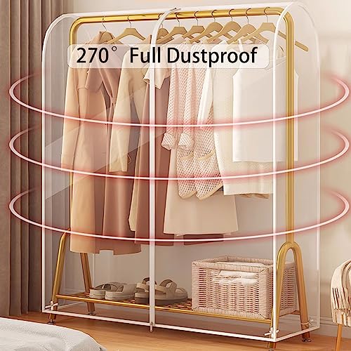 Storage Bags for Clothes,Clear Garment Bags for Hanging Clothes with Durables Zip Waterproof and Dustproof，No Installation Required, Washable for Suit, Shirts, Coats, Jackets, Dress, and Sweater3