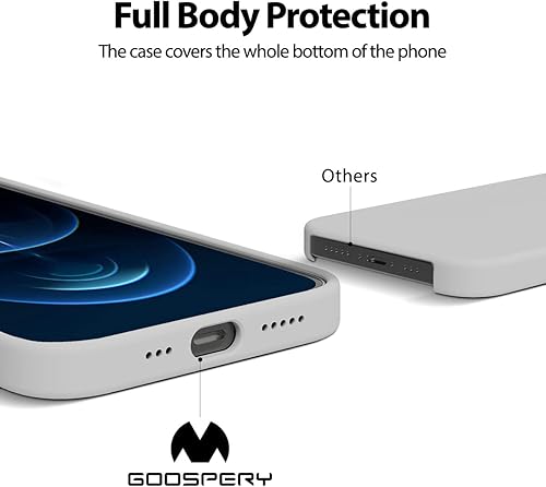 Miniatura 3 de GOOSPERY Funda de silicona líquida para iPhone 12 Pro, iPhone 12 (6.1 pulgadas), suave y sedosa al tacto, protección de cuerpo completo, a prueba de