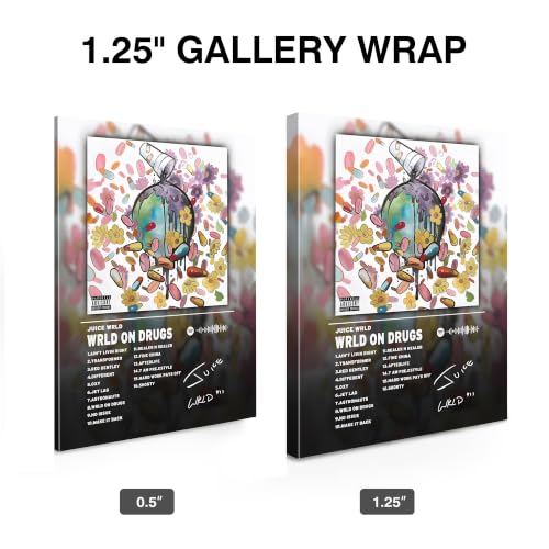 Image of Juice WRLD Canvas Wall Art, Rapper Collage Poster Print, Hip Hop Music Artwork for Bedroom Studio Gaming Room Decor, Vibrant Album Cover Picture Print Framed Music Wall Painting 24X30