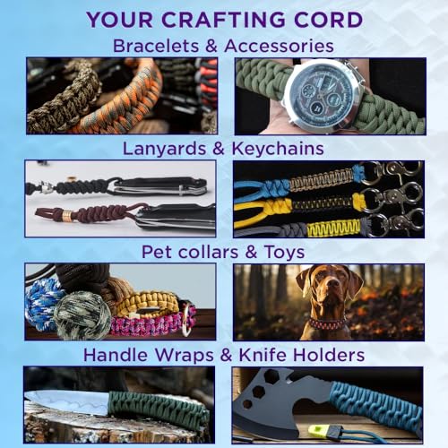 Image of TECEUM Reflective Paracord Rope 1000 - 1000ft /200ft /100ft /50ft - 40+ Colors - Glow in the Dark - para Cord - Utility Rope for Survival, Hunting & Camping Gear - Nylon String, Camping Rope, Tent Cord