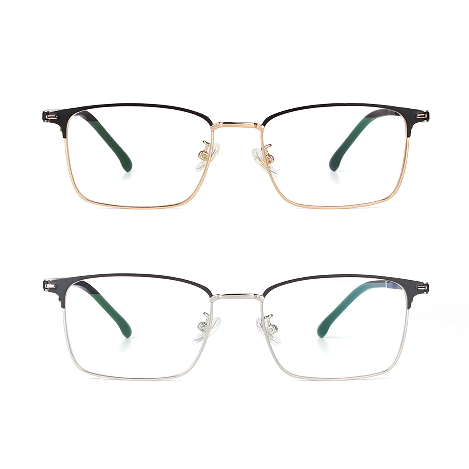 2-pak sprężynowych zawiasów w stylu vintage, modne okulary do czytania 2.00 (każdy kolor)