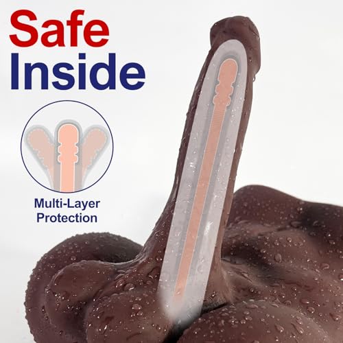 Image of Male Dildo Torso Sex Doll for Women Masturbation, Free-Hands Long Dildo Toy for Gay Men Bottom Pleasure, Soft TPE Female Masturbator for Anal Vagina Pleasure, Unisex Adult Toy for Solo Couple Play