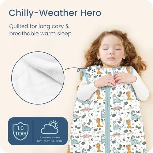 Image of Toddler Sleep Sack 2t-3t-4t, 1.0 TOG Sleep Sack with Sleeveless, Cozy Premium Baby Wearable Blanket with 2-way Safe Zipper All Season Sleeping Bags, 1-pack