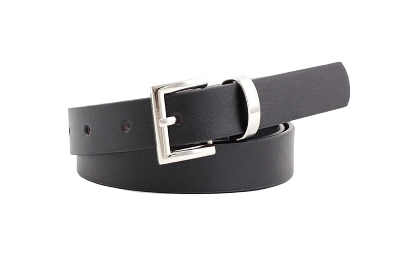 dfEDRd Ladies Waist Belt, 105cm Women Thin Minimalist Style Pure Color Leather Waist Belt Vintage Pin Buckle Dress Waistband(Black)