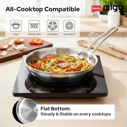 Image of Impex 4 Piece Triply Stainless Steel cookware Set | 24cm Triply Kadai with Lid | 22cm Fry Pan |16cm Milk Pan | ISI Certified Nonstick 3-Layer Body | Fast & Even Heatin| 100% Toxin-Free | 5 Yr Warranty