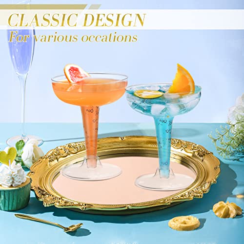 Aobople 75 Pack Plastic Champagne Coupe, 4 Oz Plastic Party Champagne Cups, Stackable Stemmed Glasses Plastic Coupe For Party, Wedding, Celebration #TOP2