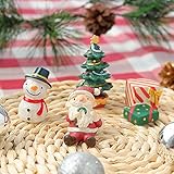 CheeseandU 4Pack Christmas Aquarium Decoration Xmas Santa Snowman Xmas Tree Gift Figurine Resin Fish...