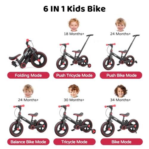 JMMD 6-in-1 Foldable Balance Bike