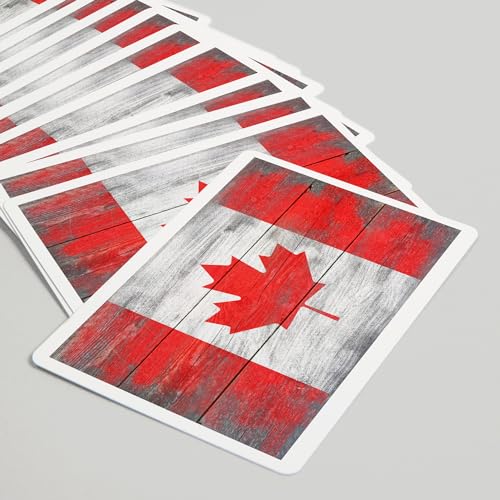Baraja de Póker con Bandera Rústica de Canadá, 52 cartas miniatura 5