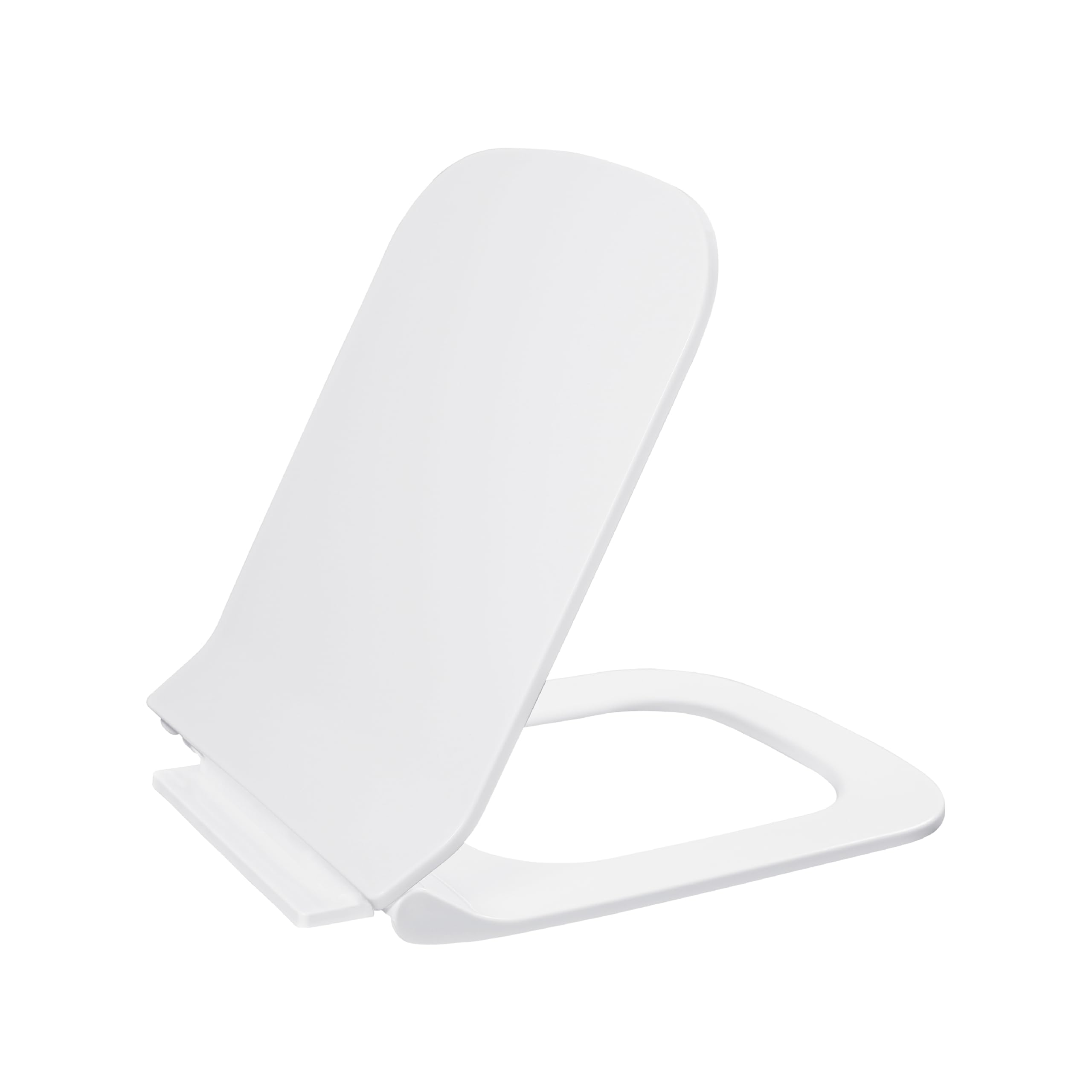 LUXART Plastic White Square Toilet Seat Cover - 48.5L x 35W CM Soft Close Mechanism Western Cover Glossy Cover For Washroom Commode , Easy Installation Sleek Design Cover With Complete Set-image-10