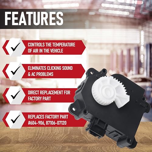 Image of HVAC Air Blend Door Actuator Heater Replacement by AA Ignition - Compatible with Lexus & Toyota - ES300h, ES350, RX350, Avalon, Camry, Highlander, Sienna - Replaces 604-906, 87106-07120 - Right Main