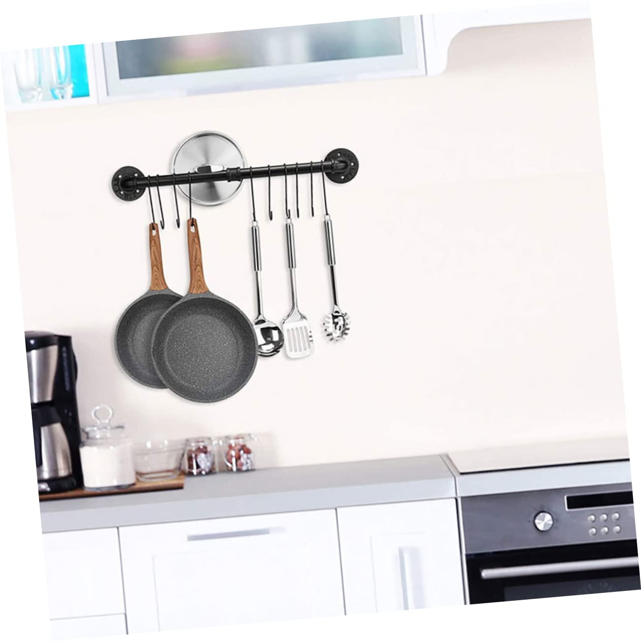 Rejilla Para Tapas De Ollas De Hierro Riel De Pared Para Ollas Organizador De y Sartenes Estante De Almacenamiento Para Cocina Colgar Utensilios Pared