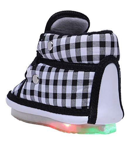 CHIU Kids LED Light Shoes with Chu Chu Music Sound & Check Print for Baby Girls and Boys (Age Group - 9-12 Months, 12-15 Months, 15-18 Months, 18-24 Months) 3 51tlLTHSVmL