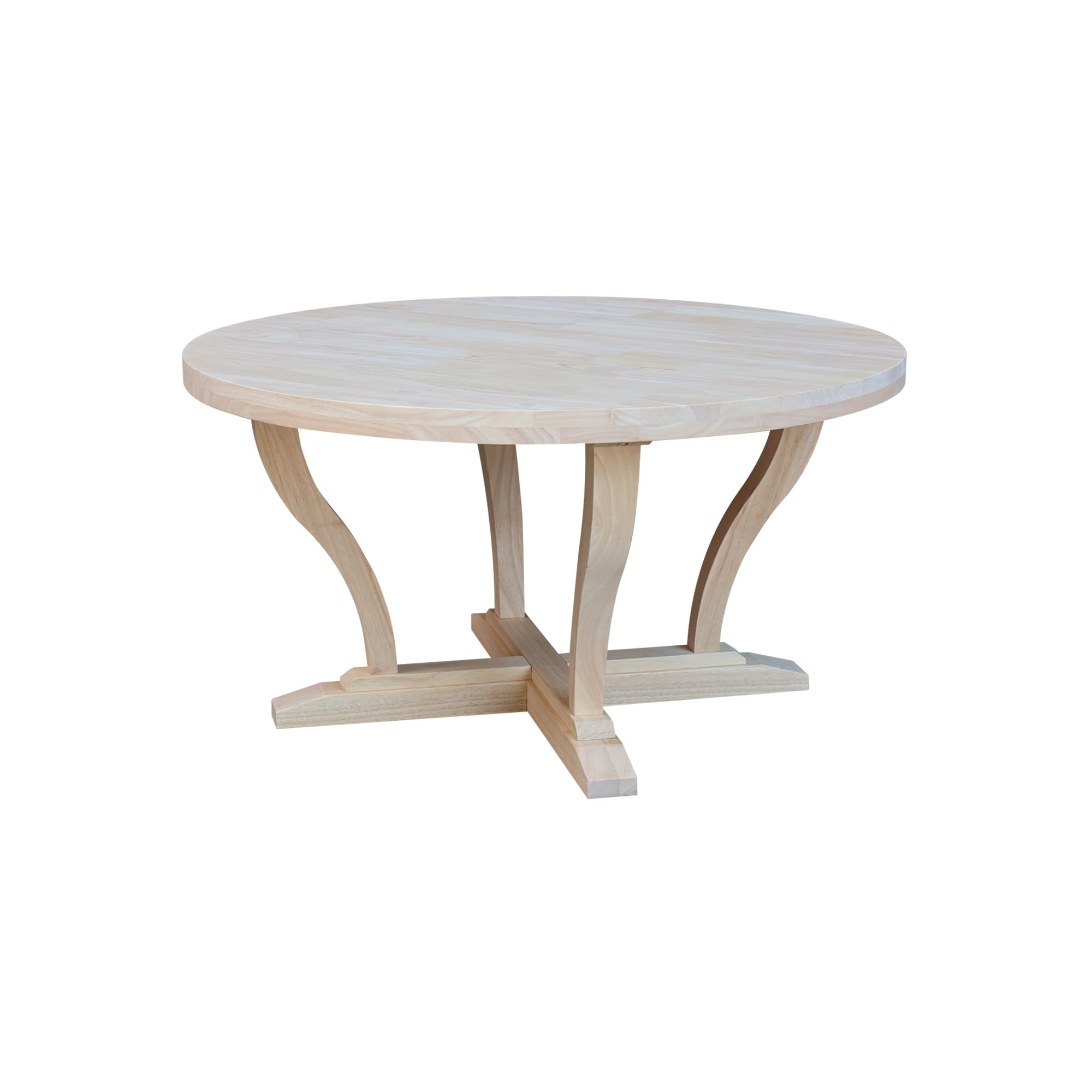 IC International Concepts Solid Wood LaCasa Round Coffee Table