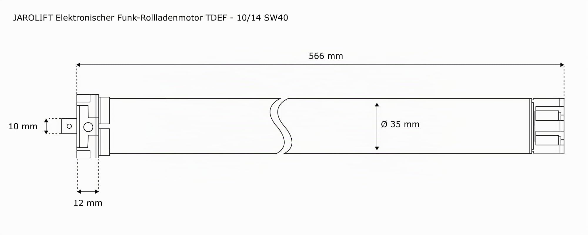 jarolift Motor Tubular Electrónico - TDEF 10/14 (D 40mm / Fuerza de Tracción 27 kg)