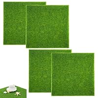 YSHODGU 4 Stück Kunstrasen, 15 x15cm Rollrasen Künstlich Simulation Rasen, Künstliche Moos Deko, Miniaturgarten Rasen, Moos DIY Dekorationen, für Miniatur-Ornament, Garten, Puppenhaus