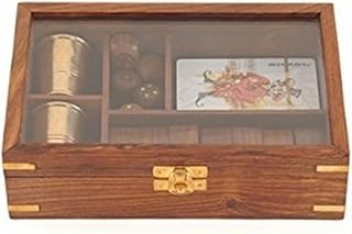 Old Modern Handicrafts Wooden Game Set with Brass Goblet