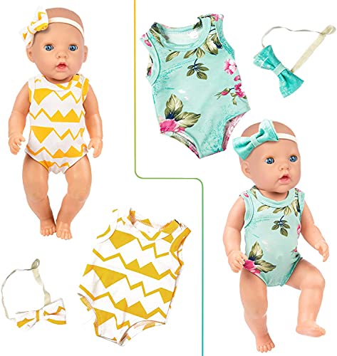 ZITA ELEMENT 7 Stück Puppenkleidung für Neugeborene Babypuppe 43-46cm Süße Spielzeuge Puppenbekleidung – Bild 5