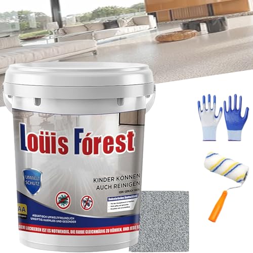 Genérico Louis Forest Epoxy Floor Paint, High-Gloss Marble Effect Epoxy Floor Coating (1KG-Light Gray)