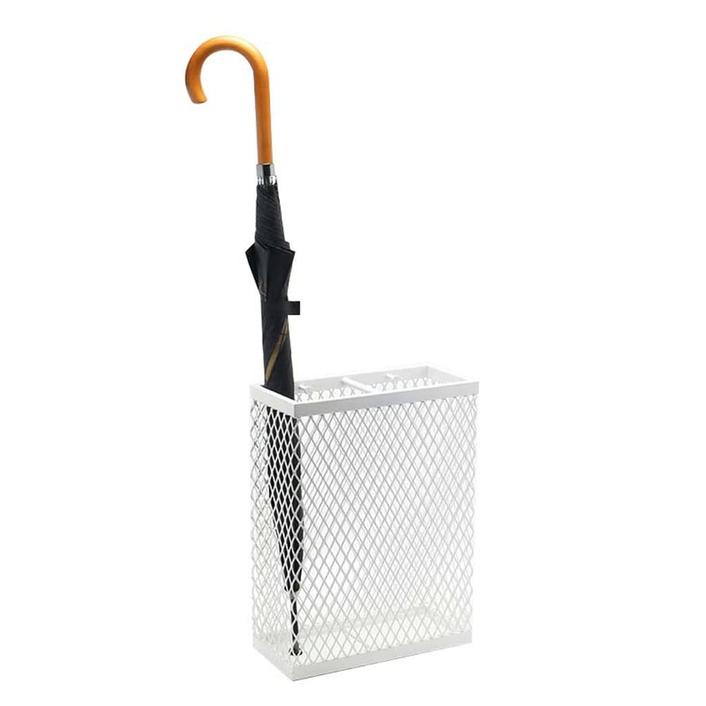 Porte-parapluies en métal blanc en maille pour entrée de maison et bureau 30x13x40cm