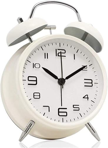 Miniatura 1 de TXY Reloj despertador clásico de doble campana para dormitorio con esfera estereoscópica, carcasa esmerilada, luz de fondo, tono de llamada mecánico