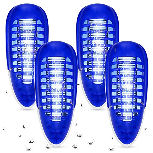YUNLIGHTS Bug Zapper Indoor 4 Pack Plug in Electric Fly Trap Fly Zapper Mosquito Killer, 4W Powerful Portable Insect Zapper with UV Pest Attractant Lamp for Home | Kitchen | Bedroom | Outdoor
