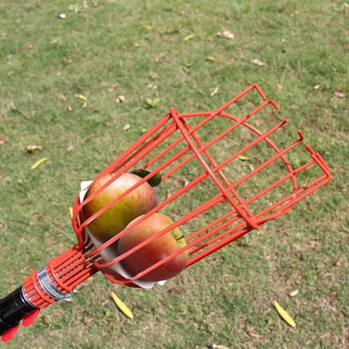 Image of Fieldstar 15 Feet Heavy-Duty Fruit Picker Tool | 10 Section Stainless Steel Pole with Strong Metal Basket | Easy Tree Fruit Harvesting Fruit Plucker Basket, Fruit Catcher