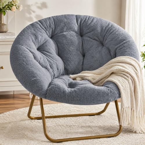 Simple Deluxe Cozy Chair, Faux Fur Saucer Chair...