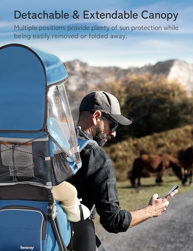 image for besrey Baby Backpack Carrier, Toddler Hiking Backpack with Safety 3-He