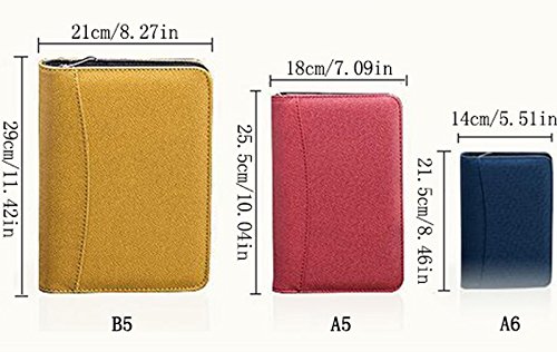 ZZ Lighting Executive Zippered Professional Business Planner Zipper 6-Ring Binder Organizer Packet Portfolio with Filler Paper Calculator Card Bag（B5 Black） - Thumbnail 3