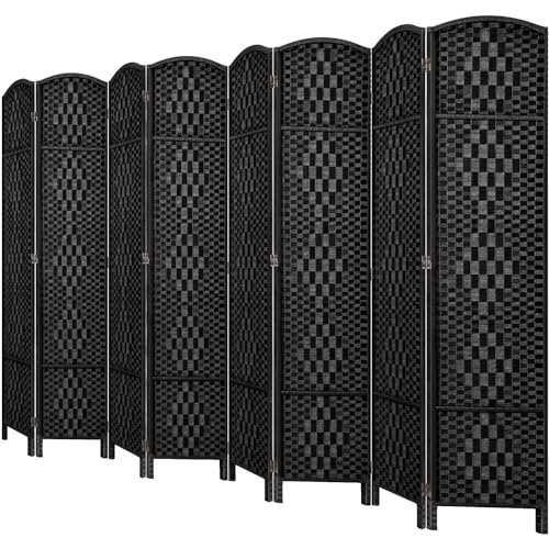 HALLYBEE Room Divider Panel,8 Panel Partition Room Dividers Screen, Black