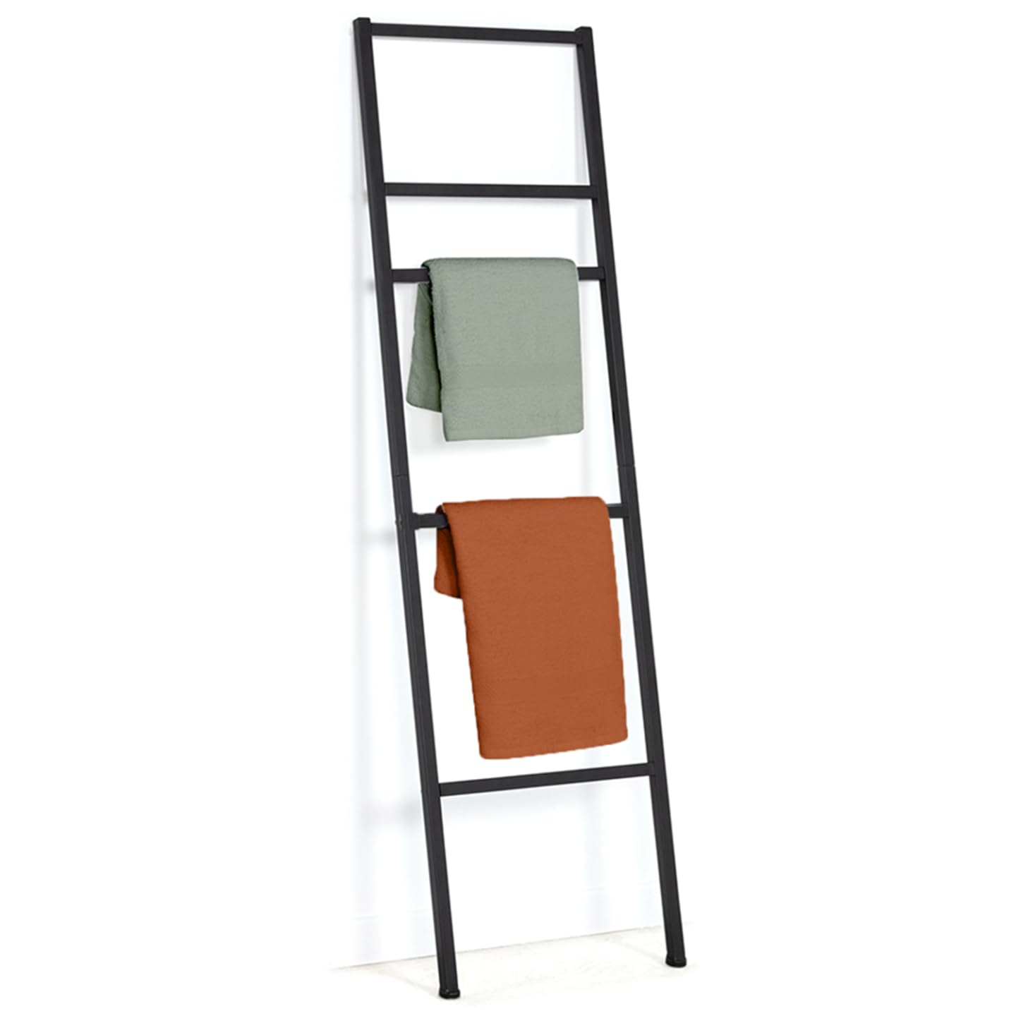 IDMarket - Porte-​serviettes échelle 5 niveaux DALLAS métal noir design industriel
