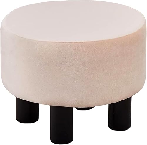 Cpintltr Taburete otomano de terciopelo para sofá, escritorio, reposapiés suave acolchado con patas de pino antideslizantes, muebles de varios