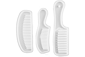 3Pcs Resin Casting Resin Translucent Wide Tooth Hair Comb Set