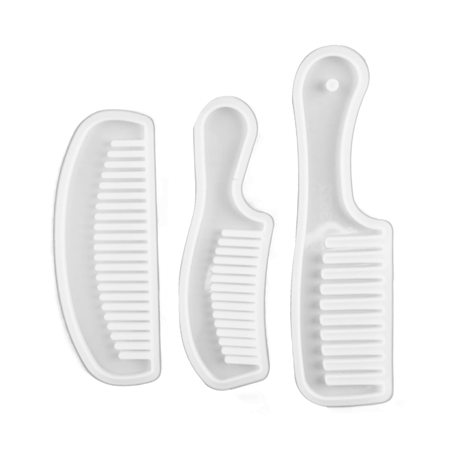 Wide Teeth Comb Mold, DIY Silicone Hair Comb Translucent Resin Comb Set for Crafts Home Decoration, Good Gifts