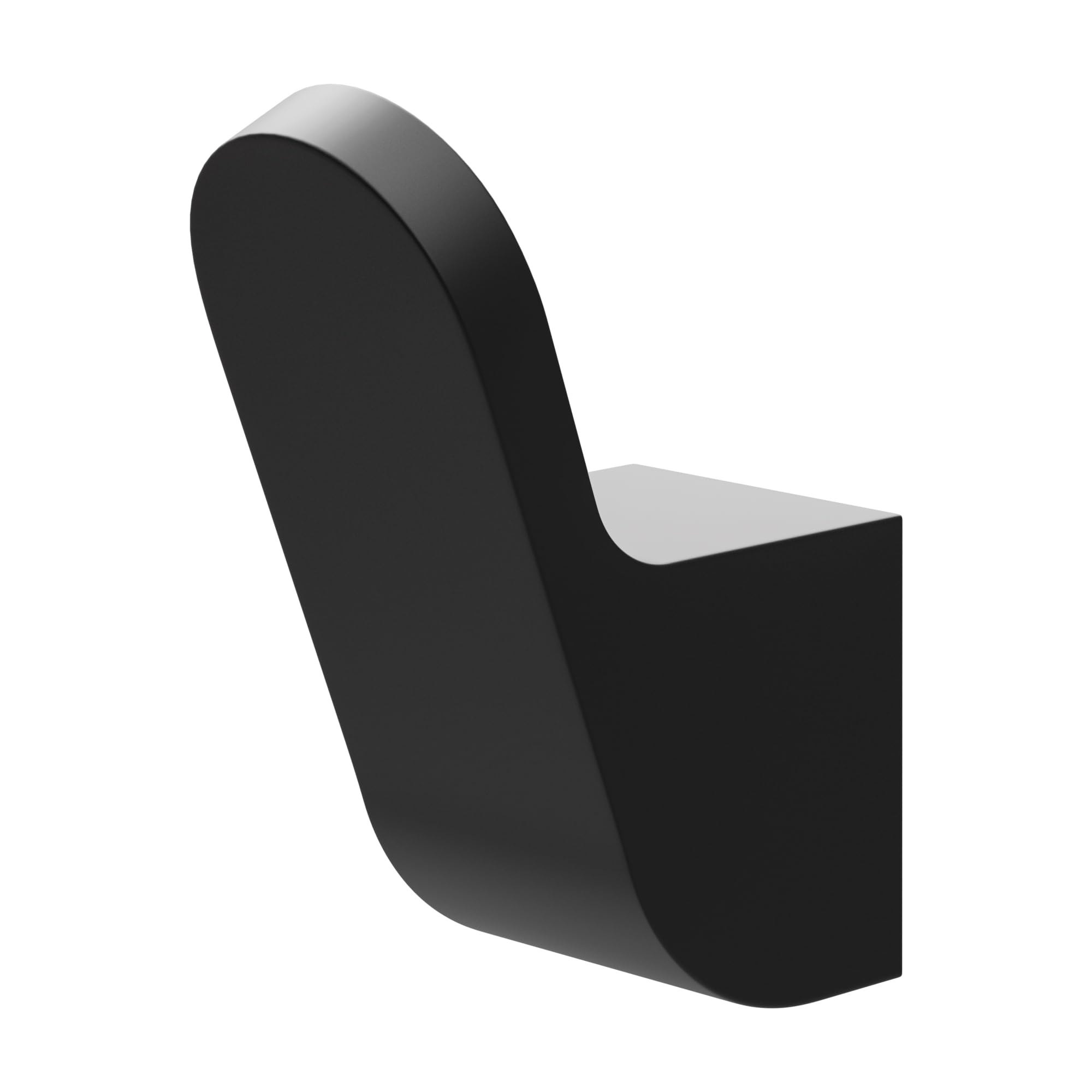 Amig Matt Schwarz - Bathroom Towel Hook Mod. Oma-8 | Wall-Mounted Towel Hook Screws Included | 25 X 58 X 40 Mm | Zamak | Matt Black.