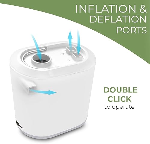 Miniatura 5 de Mini bomba de aire recargable para inflables con 8 boquillas y luz de campamento, inflador de batería, bomba portátil compacta para flotadores de