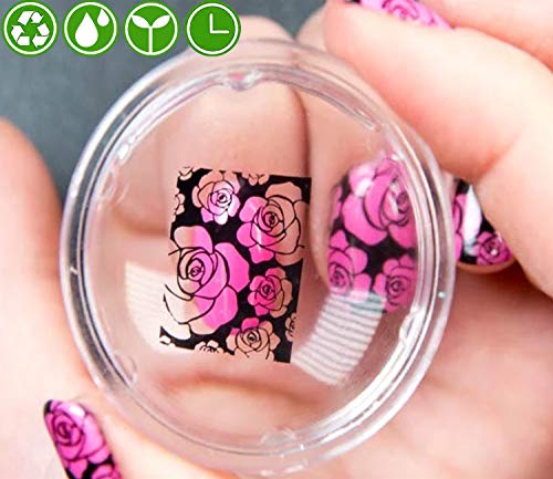 PrettyDiva Nail Stamping Polish - 4 Bottles Nail Art Lacquer Polish Green Red Black White Nail Plate Polish Varnish and Free Fast Drying Top Coat for Manicure Printing - Thumbnail 5