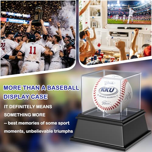 Image of KKU Acrylic Baseball Display Case, Dustproof UV Protected Baseball Case, Transparent Baseball Holder Display Case for Signed Balls Memorabilia