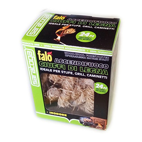 Saratoga Wood Fire Starter 24 Pieces Ideal for Grill Stoves Fireplaces Made of only Wood and Natural Wax