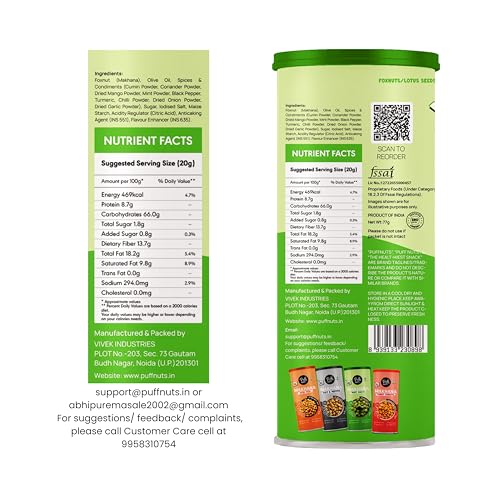 Image of Puffnuts COMBO of 4 Roasted and Flavoured Makhana | Healthy Snack | Namkeen Snacks | Puffed Snacks | Gluten Free | Cholesterol Free | Protein Rich | Fiber Rich | With Calcium & Magnesium | Roasted in Olive Oil - 308g (Pack Of 4 x 77g, Mint Masti, Peri Peri, Salt & Pepper, Tangy Tomato)