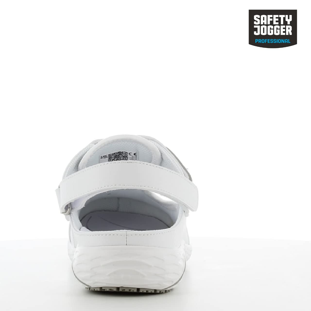Safety Jogger Drewniaki dla kobiet – lekkie skórzane buty robocze, idealne do szpitala, kuchni lub ogrodu, antypoślizgowe i amortyzujące wstrząsy, wygodne chodaki, Oxypas Carly White, 40 EU