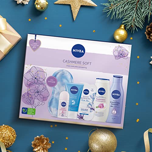 NIVEA Cashmere Soft Gift Set (6 Pieces), Relaxing and Refreshing NIVEA Gift Set Includes Shower Cream, Face Wash, Face Mask, Body Lotion and More, Gifts for Women - Image 6