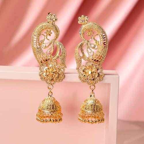 Image of Rubans Ear Cuff Jhumka Earrings Indian Ethnic Jewellery Gift for Women & Girls