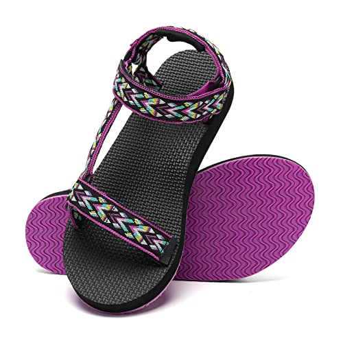 Damen Sandalen Sommer Sandals Arch Support Beach Shoes Outdoorsandalen Strand Trekkingsandalen(Violett, 40EU) Cover