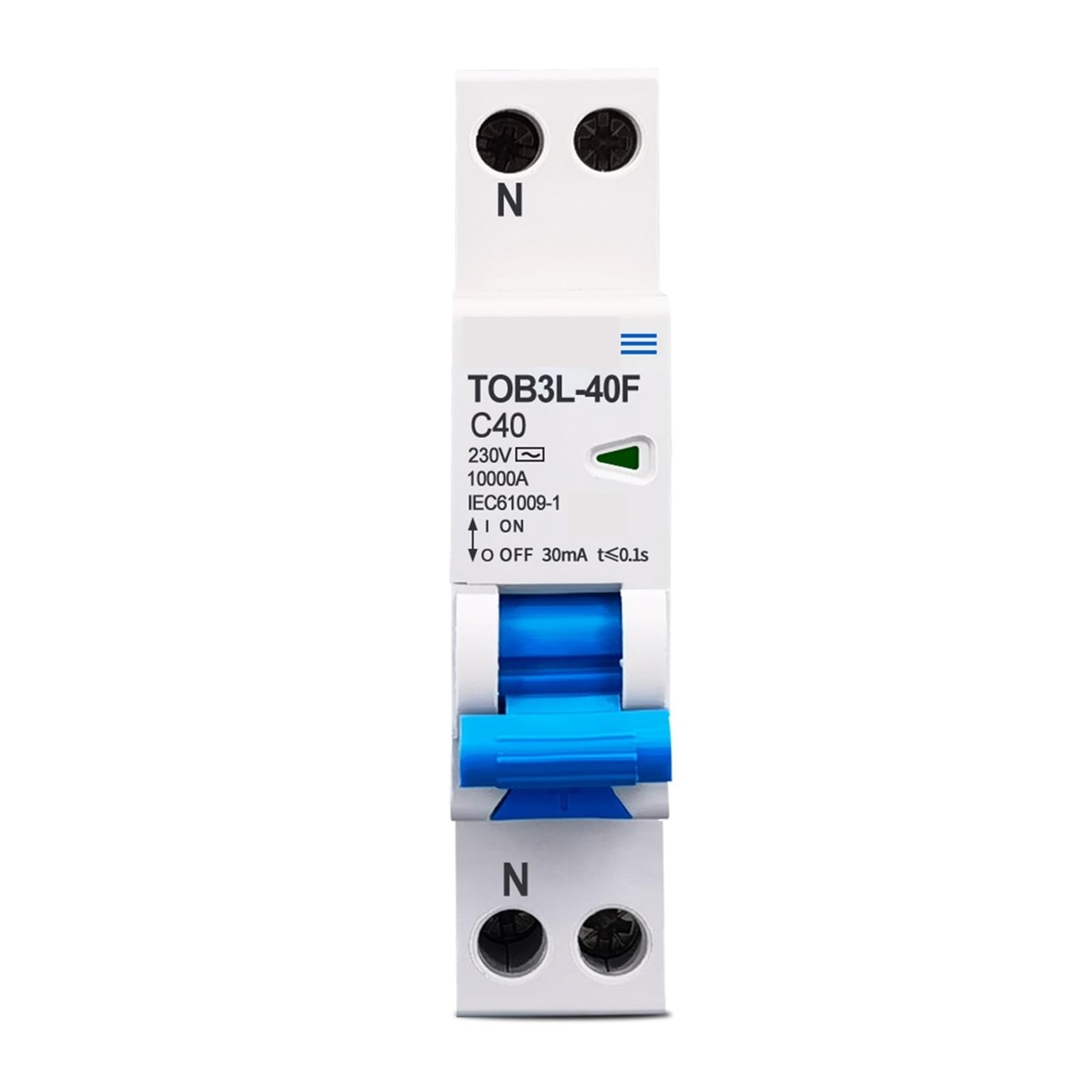 Disyuntor diferencial automático RCBO de 18 mm, 1P+N, 10 KA, con protección contra sobrecorriente, CA 230 V, 1 unidad(32A)