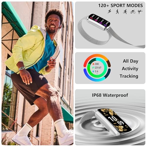 Image of JYUAJOI Health Fitness Tracker, Smart Watch with 24 /7 Heart Rate, Activity Tracker with Blood Pressure and Blood Oxy-gen Monitor, 120 Sport Mode Waterproof Sleep Tracker for Women Men