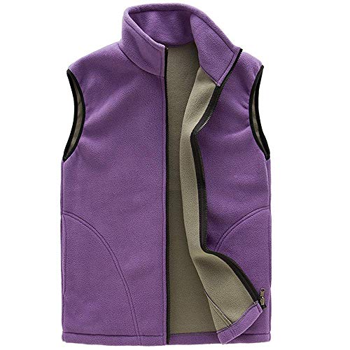 Wureion Women's Softshell Fleece Vest Soft Lightweight Sleeveless Outdoor Jacket Gilet with Pockets Purple M/Tag M