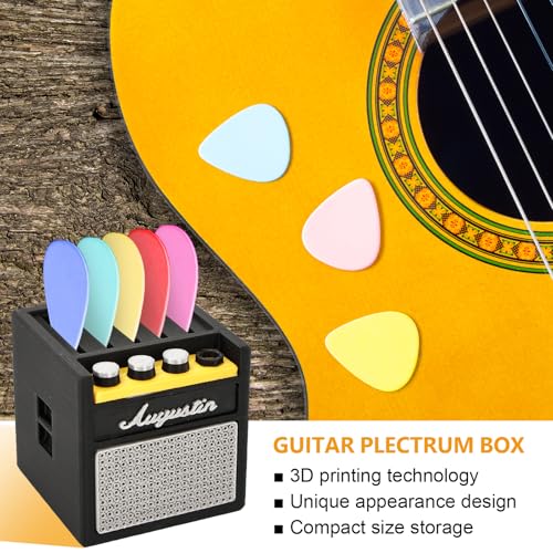 image for Mzario Guitar Pick Holder Mini Guitar Amp Pick Holder for Picks Storag